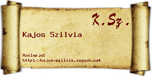 Kajos Szilvia névjegykártya