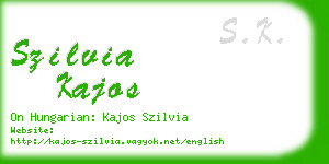 szilvia kajos business card